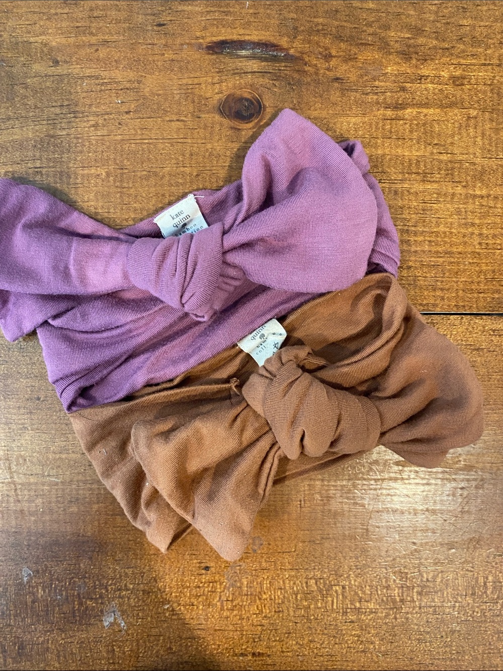 kate quinn Knotted Headband Set — plum and Brown medium